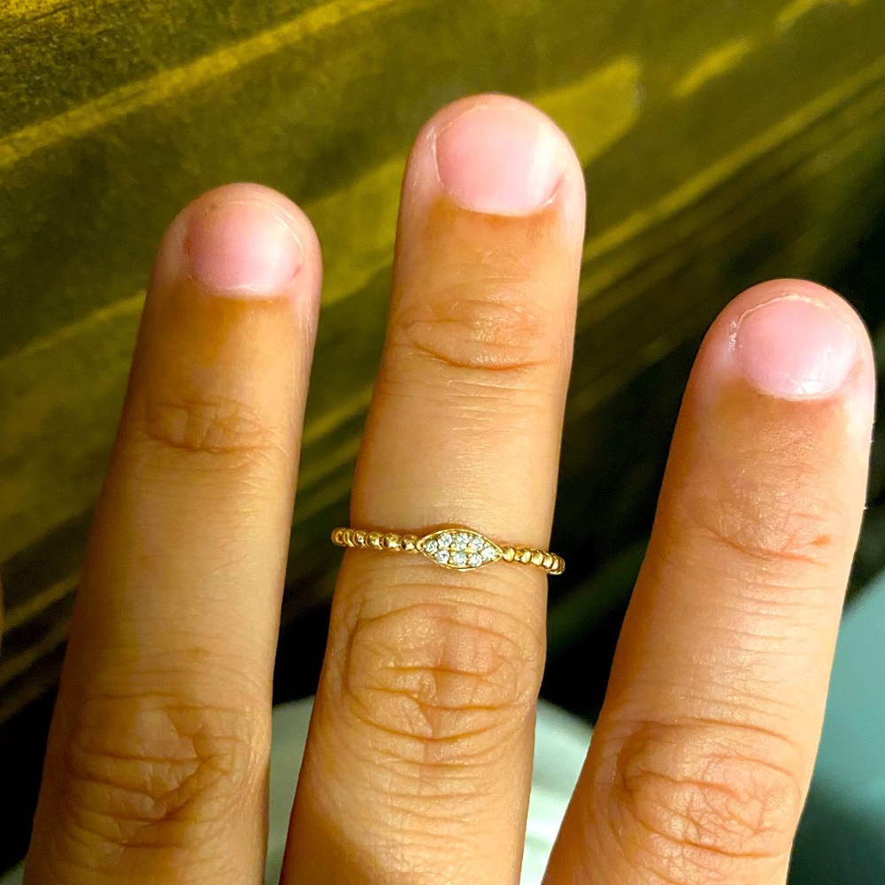 14k rose gold and diamond ring